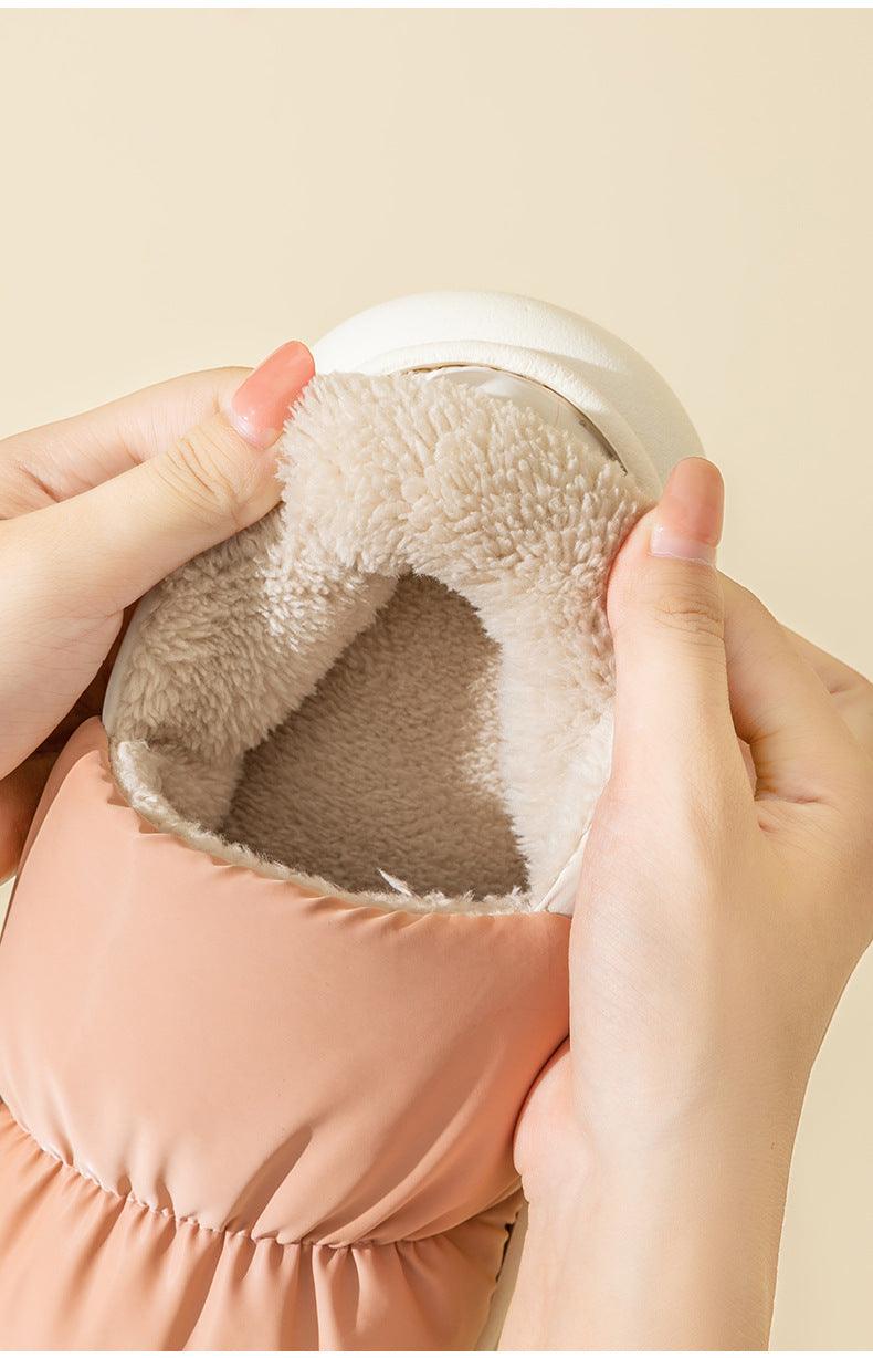 Waterproof Memory Foam Fur Slippers for Indoor and Outdoor Use