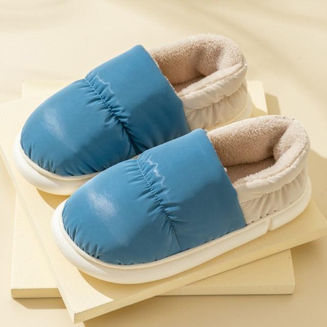 Waterproof Memory Foam Fur Slippers for Indoor and Outdoor Use