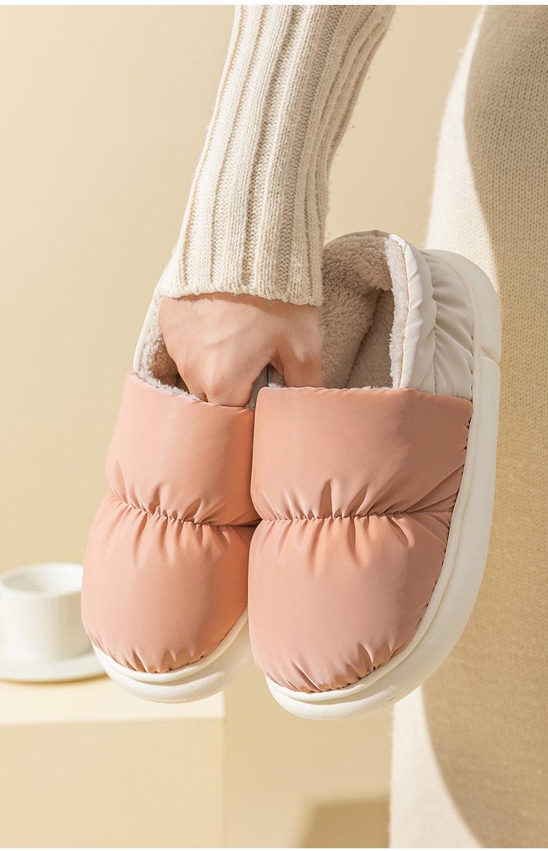 Waterproof Memory Foam Fur Slippers for Indoor and Outdoor Use
