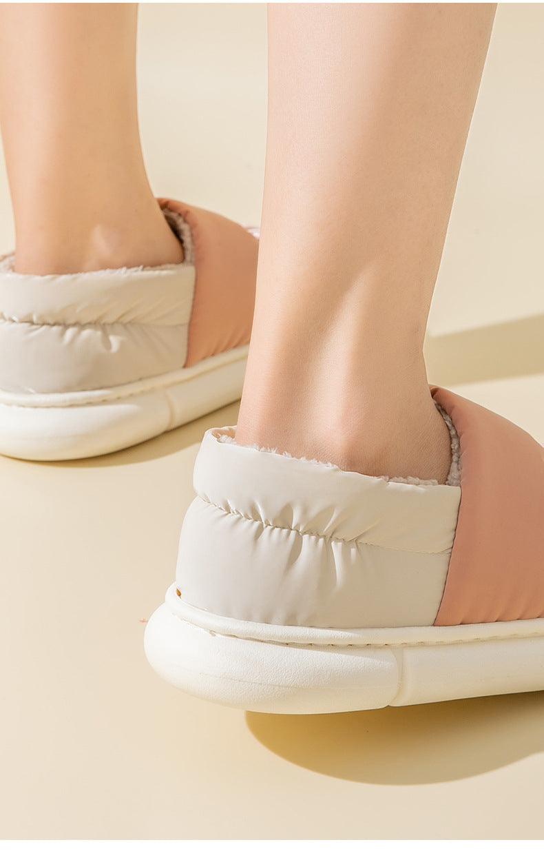 Waterproof Memory Foam Fur Slippers for Indoor and Outdoor Use