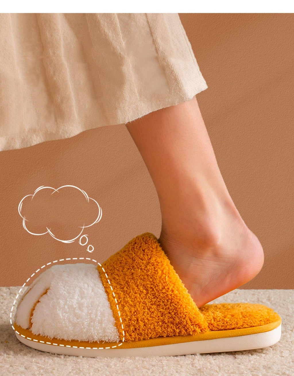Cute Cat Paw Furry Slippers – Women's Warm Winter Indoor Slides