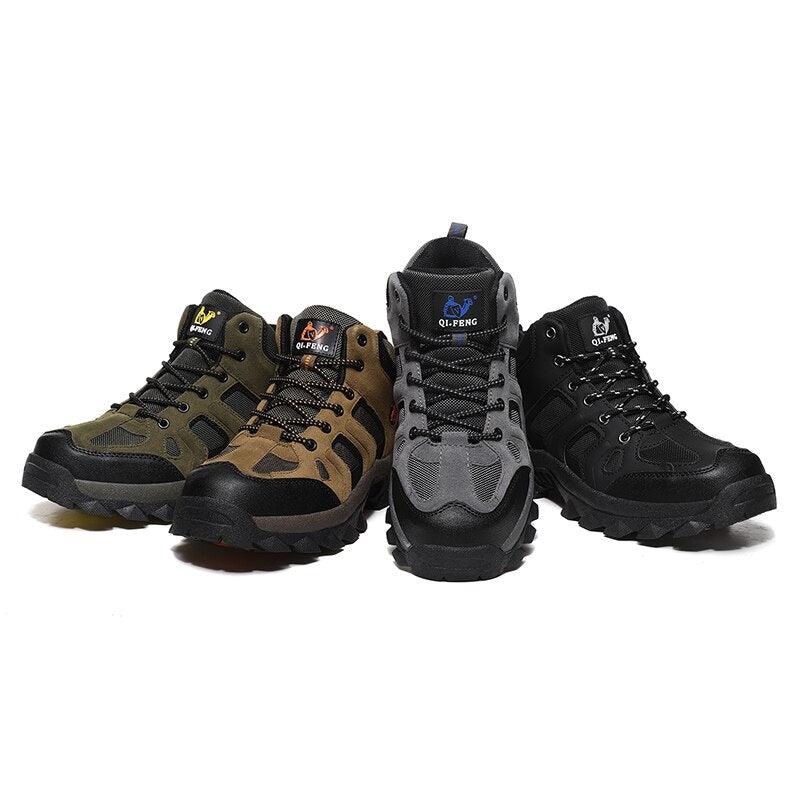 Men's High-Top Leather Winter Snow Boots with EVA Midsole