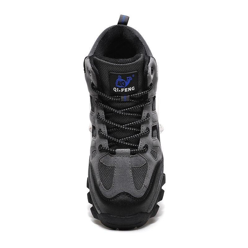 Men's High-Top Leather Winter Snow Boots with EVA Midsole