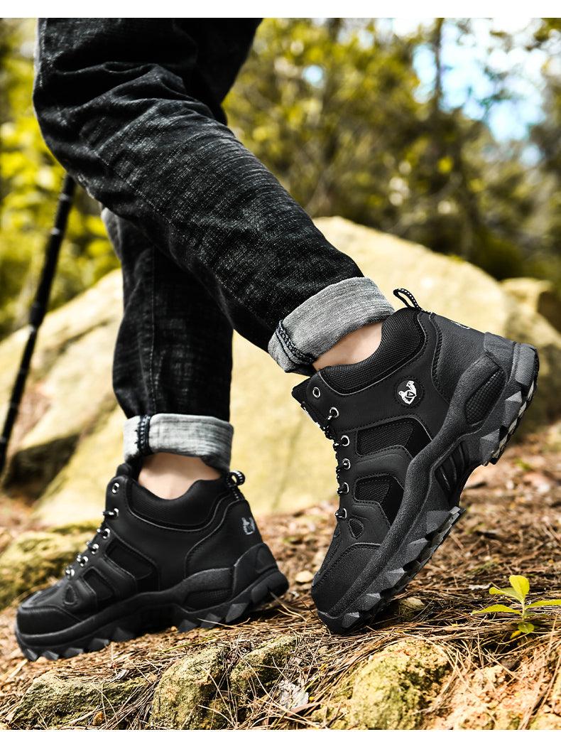 Men's High-Top Leather Winter Snow Boots with EVA Midsole
