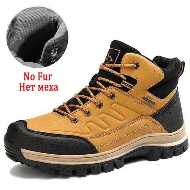 Men's Waterproof Winter Snow Boots - Insulated Hiking Ankle Boots