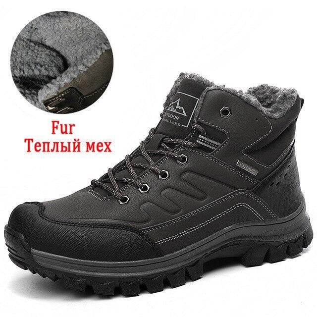Men's Waterproof Winter Snow Boots - Insulated Hiking Ankle Boots
