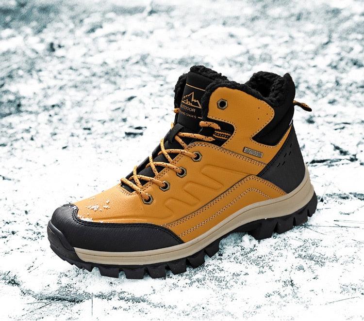 Men's Waterproof Winter Snow Boots - Insulated Hiking Ankle Boots
