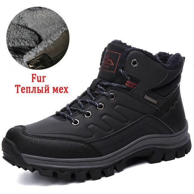 Men's Waterproof Winter Snow Boots - Insulated Hiking Ankle Boots