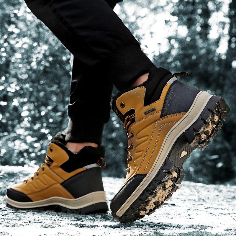 Men's Waterproof Winter Snow Boots - Insulated Hiking Ankle Boots