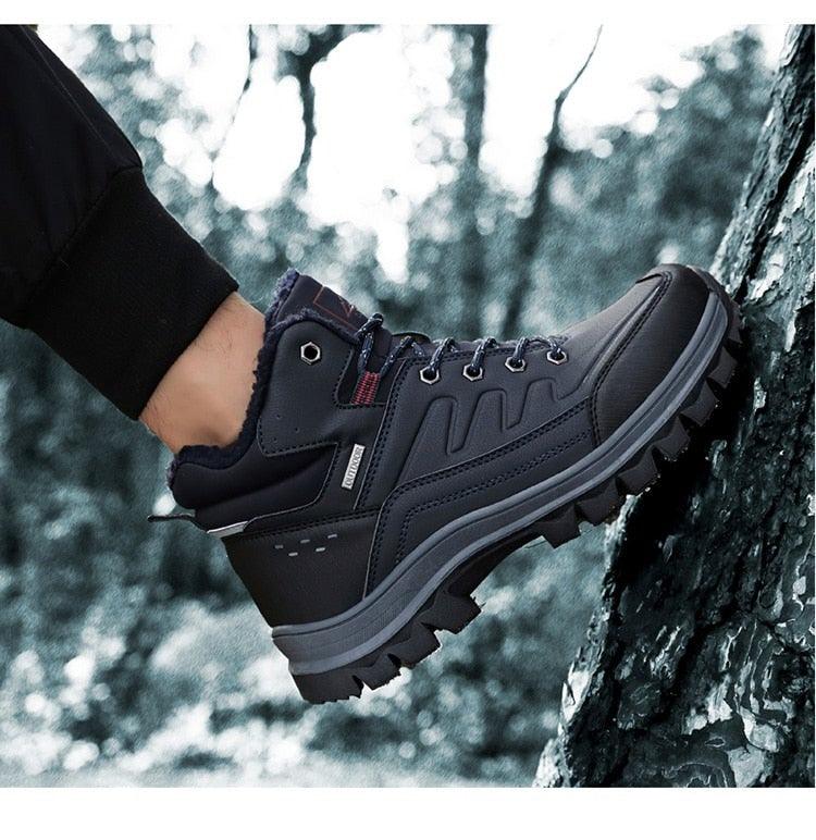 Men's Waterproof Winter Snow Boots - Insulated Hiking Ankle Boots