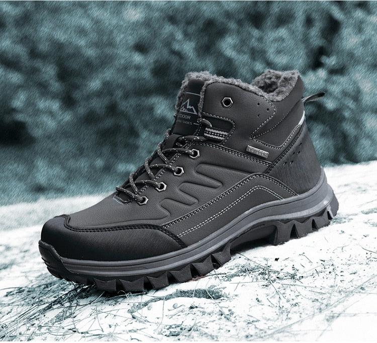 Men's Waterproof Winter Snow Boots - Insulated Hiking Ankle Boots