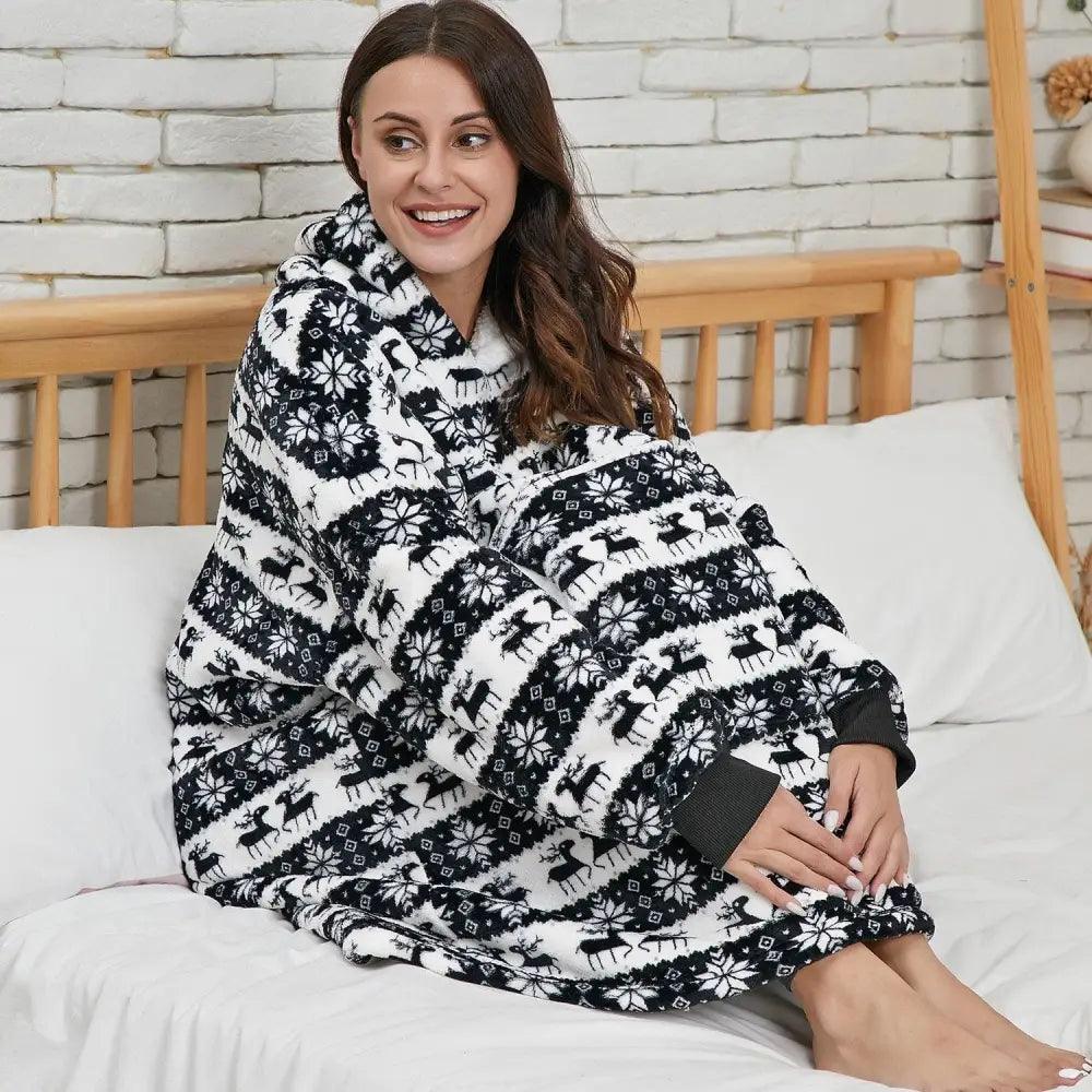 Oversized Wearable Blanket Hoodie with Sleeves for Lounging