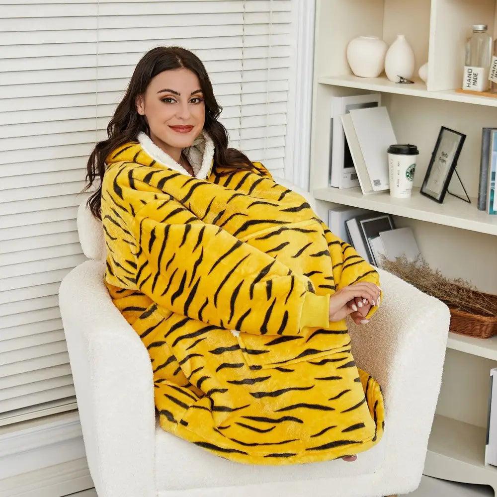 Oversized Wearable Blanket Hoodie with Sleeves for Lounging