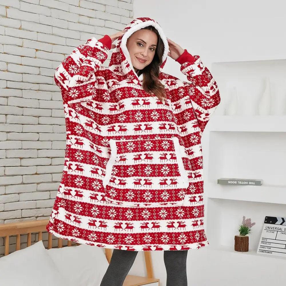 Oversized Wearable Blanket Hoodie with Sleeves for Lounging