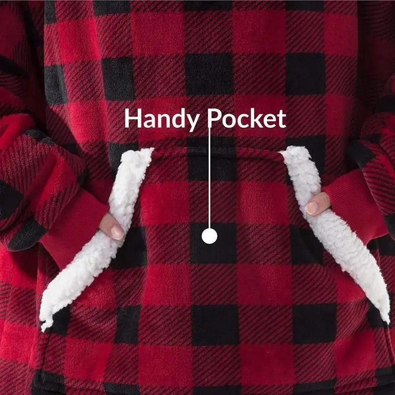 Oversized Wearable Blanket Hoodie with Sleeves for Lounging