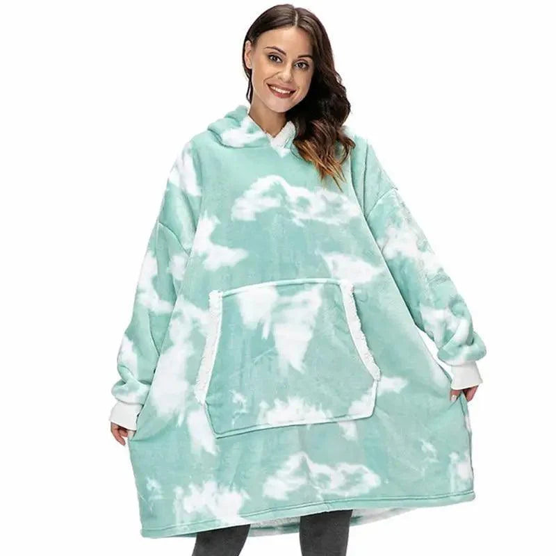 Oversized Wearable Blanket Hoodie with Sleeves for Lounging