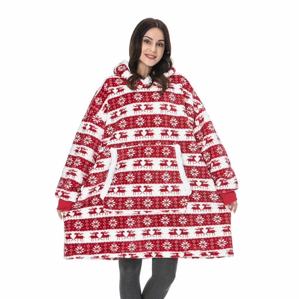Oversized Wearable Blanket Hoodie with Sleeves for Lounging