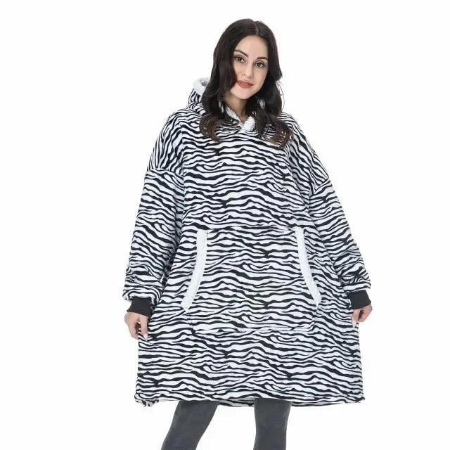 Oversized Wearable Blanket Hoodie with Sleeves for Lounging