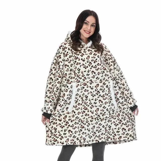 Oversized Wearable Blanket Hoodie with Sleeves for Lounging
