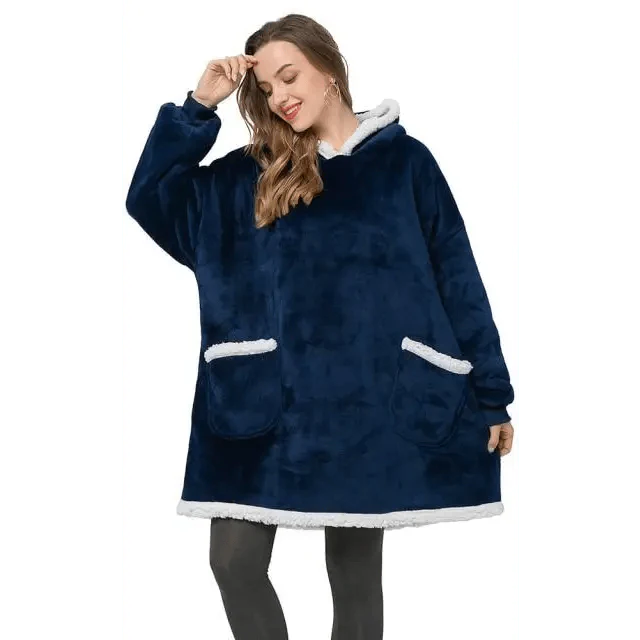 Oversized Wearable Blanket Hoodie with Sleeves for Lounging