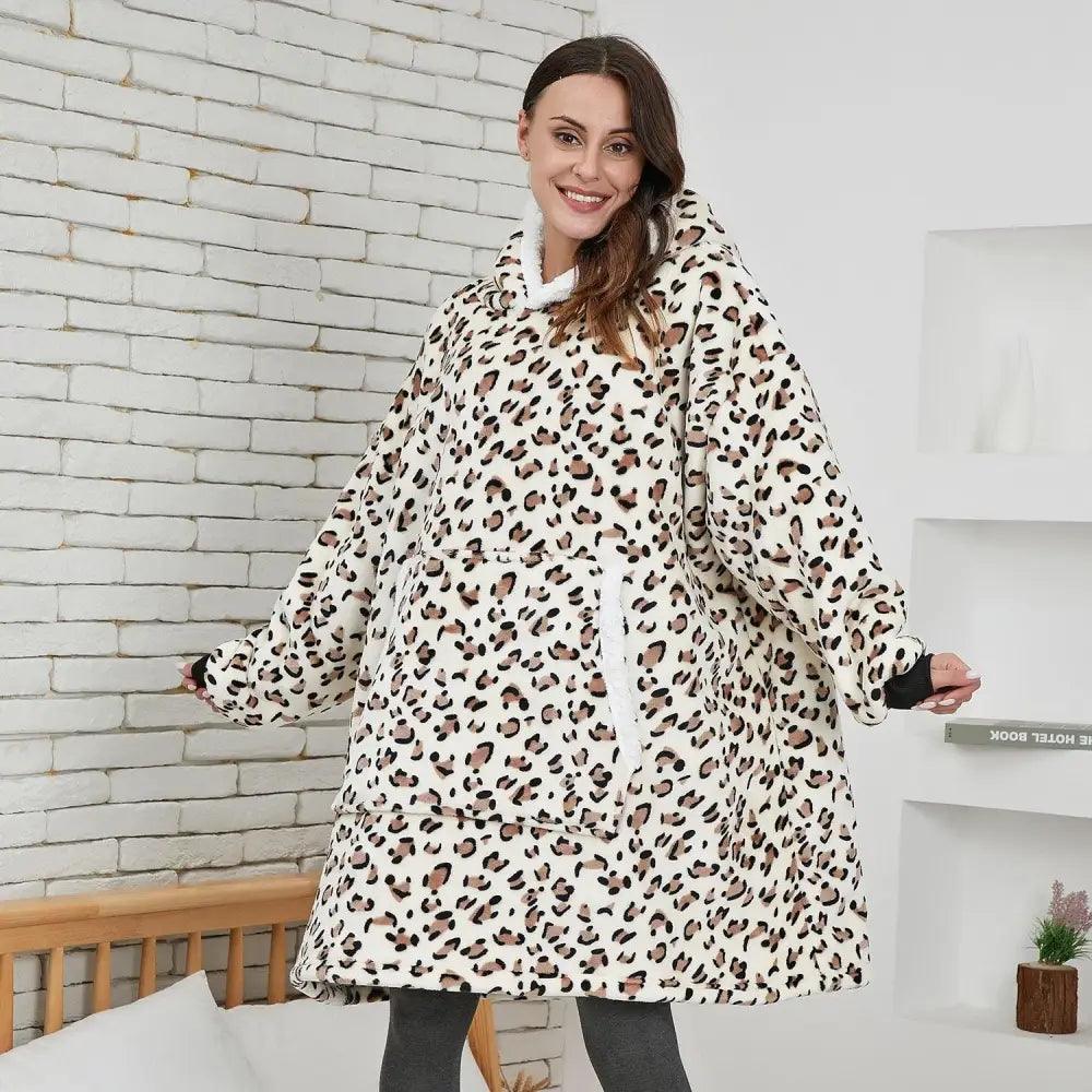 Oversized Wearable Blanket Hoodie with Sleeves for Lounging