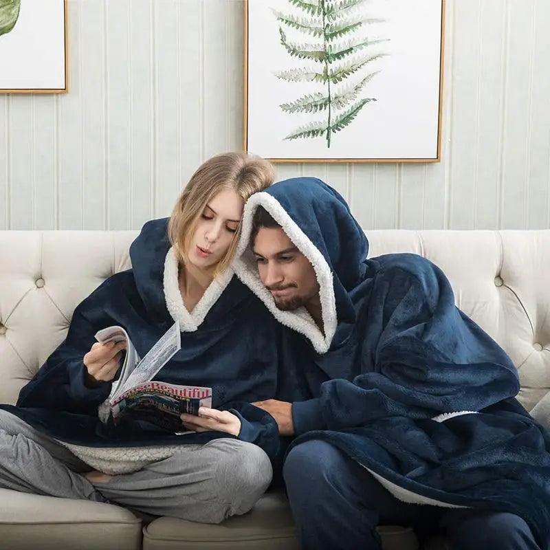 Oversized Wearable Blanket Hoodie with Sleeves for Lounging