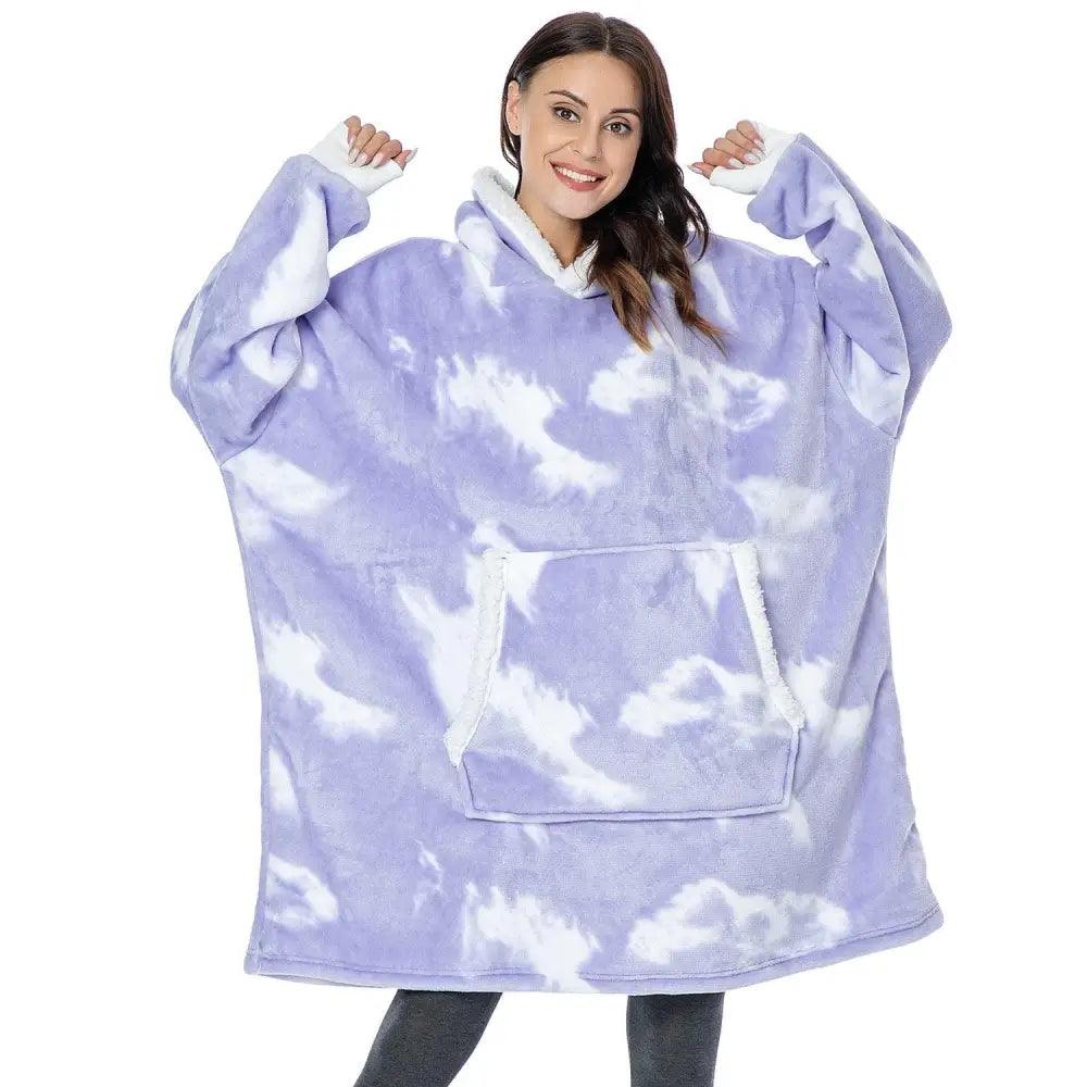 Oversized Wearable Blanket Hoodie with Sleeves for Lounging