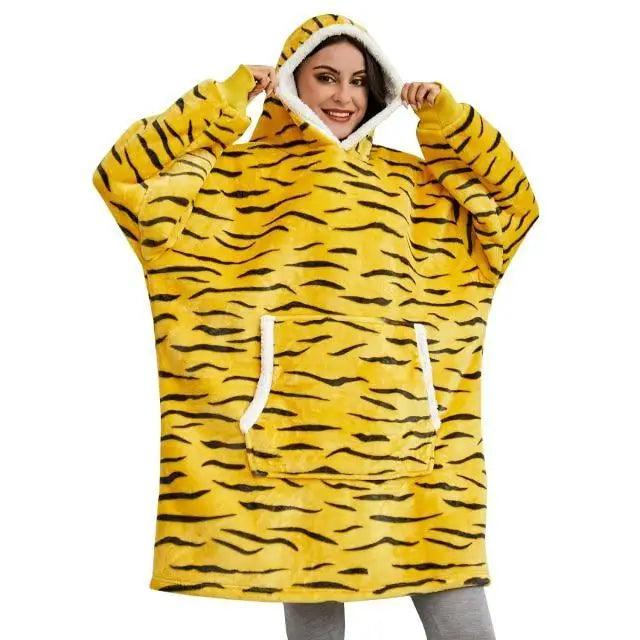 Oversized Wearable Blanket Hoodie with Sleeves for Lounging