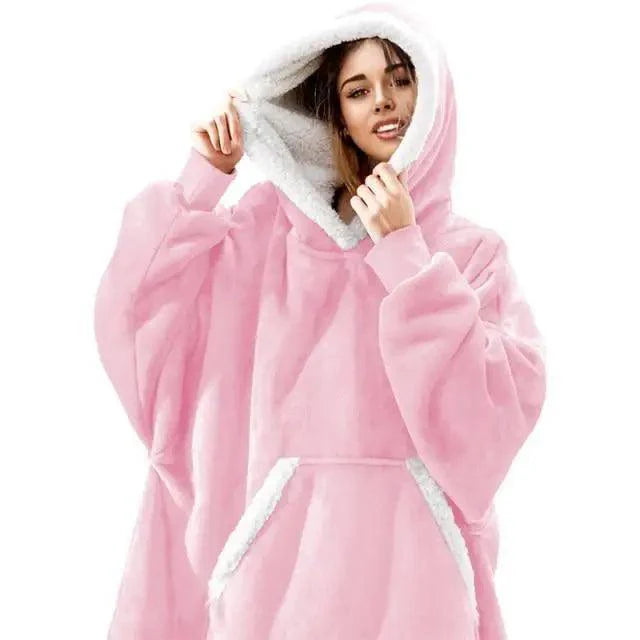 Oversized Wearable Blanket Hoodie with Sleeves for Lounging