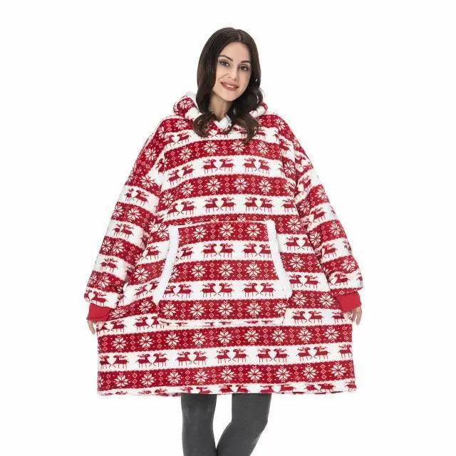 Oversized Wearable Blanket Hoodie with Sleeves for Lounging
