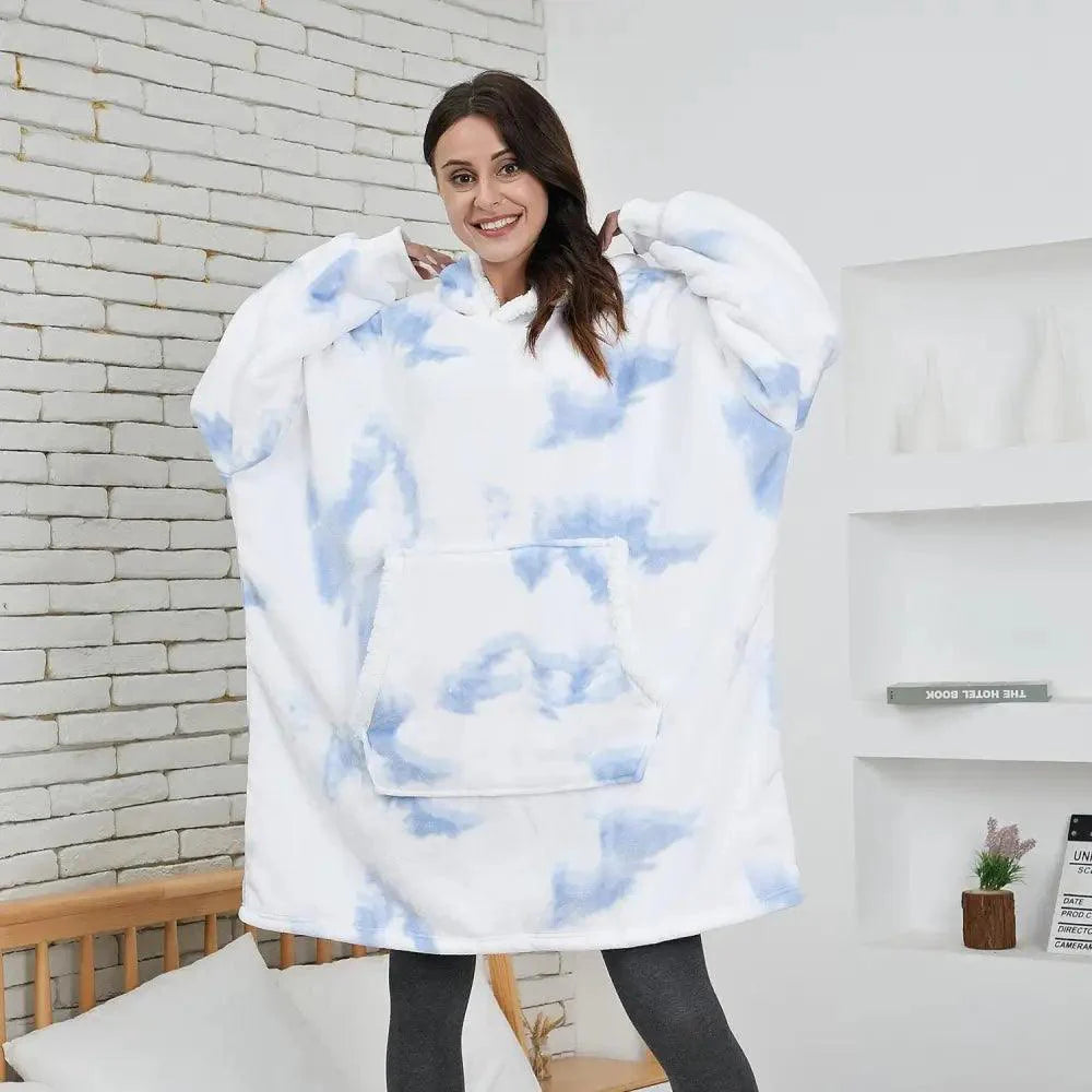 Oversized Wearable Blanket Hoodie with Sleeves for Lounging
