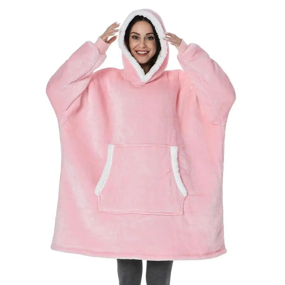 Oversized Wearable Blanket Hoodie with Sleeves for Lounging