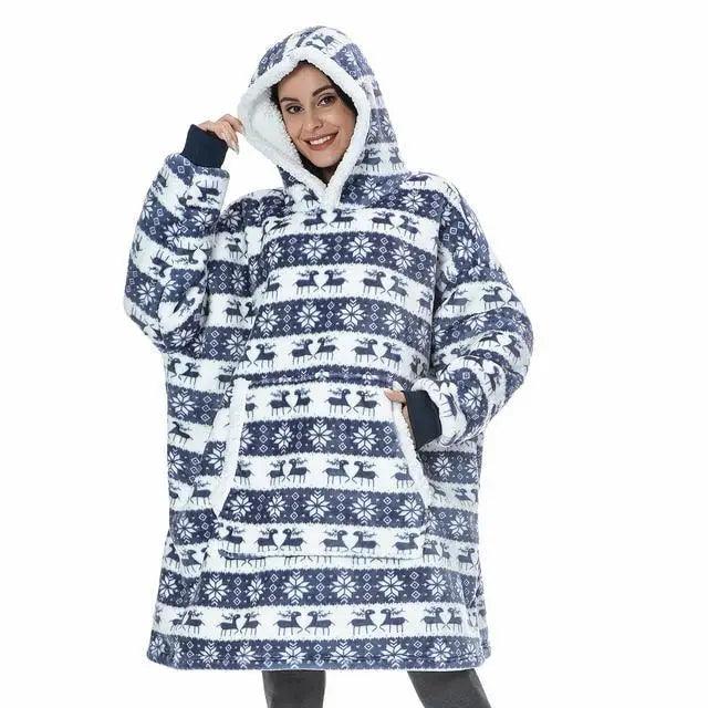 Oversized Wearable Blanket Hoodie with Sleeves for Lounging