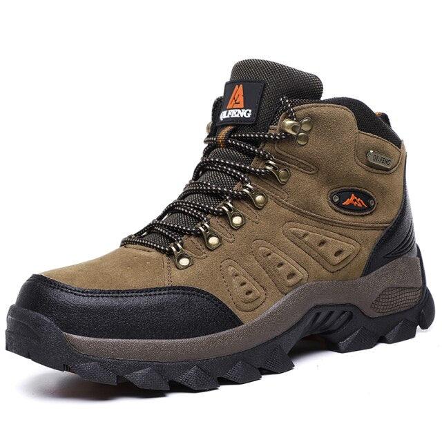 Men's Winter Plush Warm Hiking Boots Non-Slip Waterproof Ankle Shoes