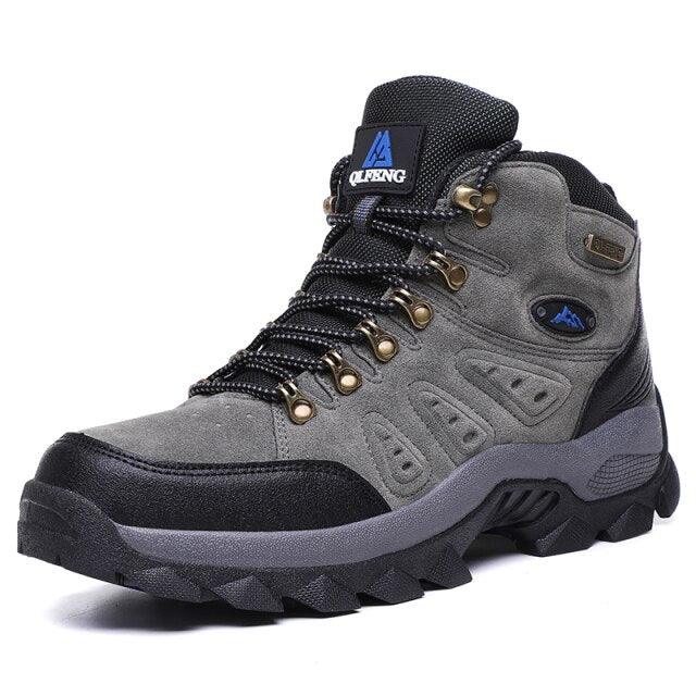 Men's Winter Plush Warm Hiking Boots Non-Slip Waterproof Ankle Shoes