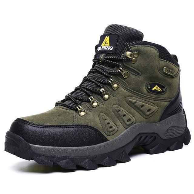Men's Winter Plush Warm Hiking Boots Non-Slip Waterproof Ankle Shoes