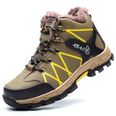 Men's Waterproof Winter Safety Hiking Boots with Plush Lining
