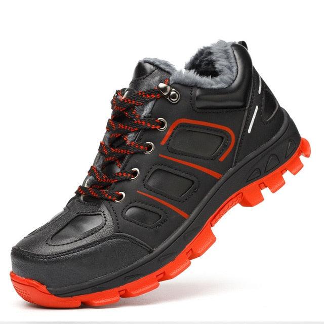 Men's Waterproof Winter Safety Hiking Boots with Plush Lining