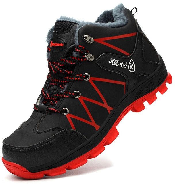 Men's waterproof winter hiking boots with plush lining and rugged non-slip rubber outsole