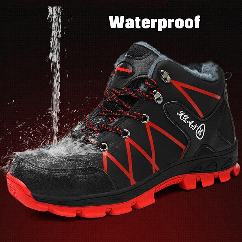 Men's Waterproof Winter Safety Hiking Boots with Plush Lining