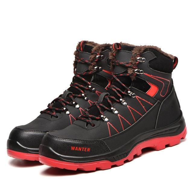 Men's Waterproof Winter Safety Hiking Boots with Plush Lining