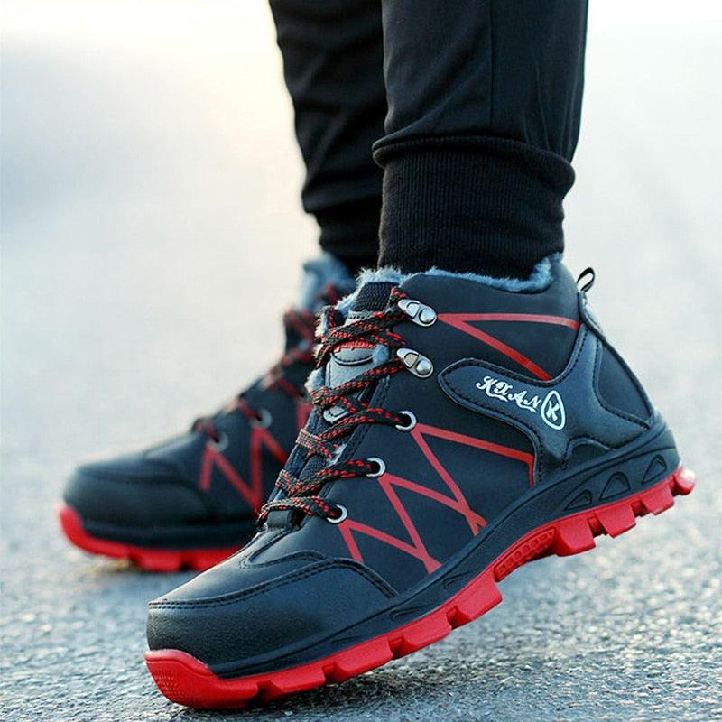 Men's Waterproof Winter Safety Hiking Boots with Plush Lining