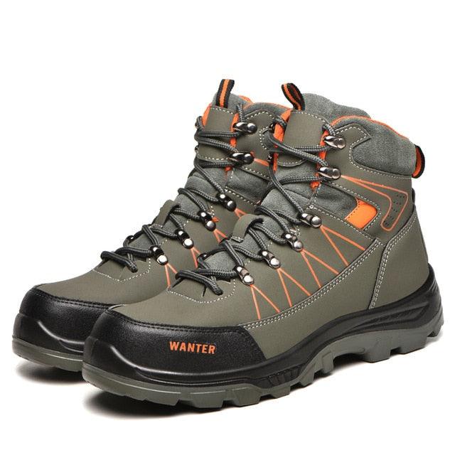 Men's Waterproof Winter Safety Hiking Boots with Plush Lining