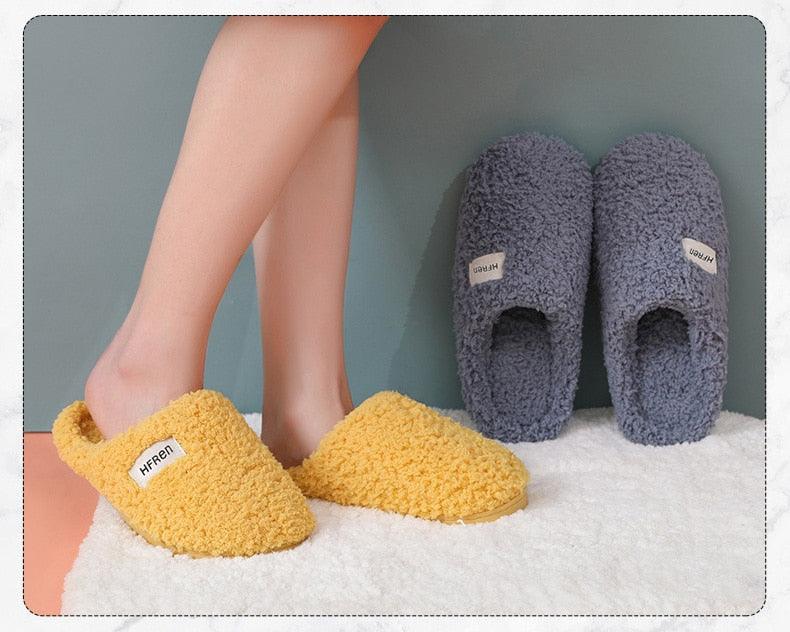 Unisex Winter Plush Memory Foam Slippers - Cozy Indoor Footwear