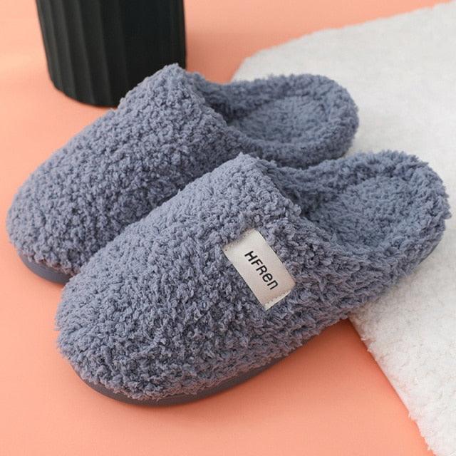 Unisex Winter Plush Memory Foam Slippers - Cozy Indoor Footwear