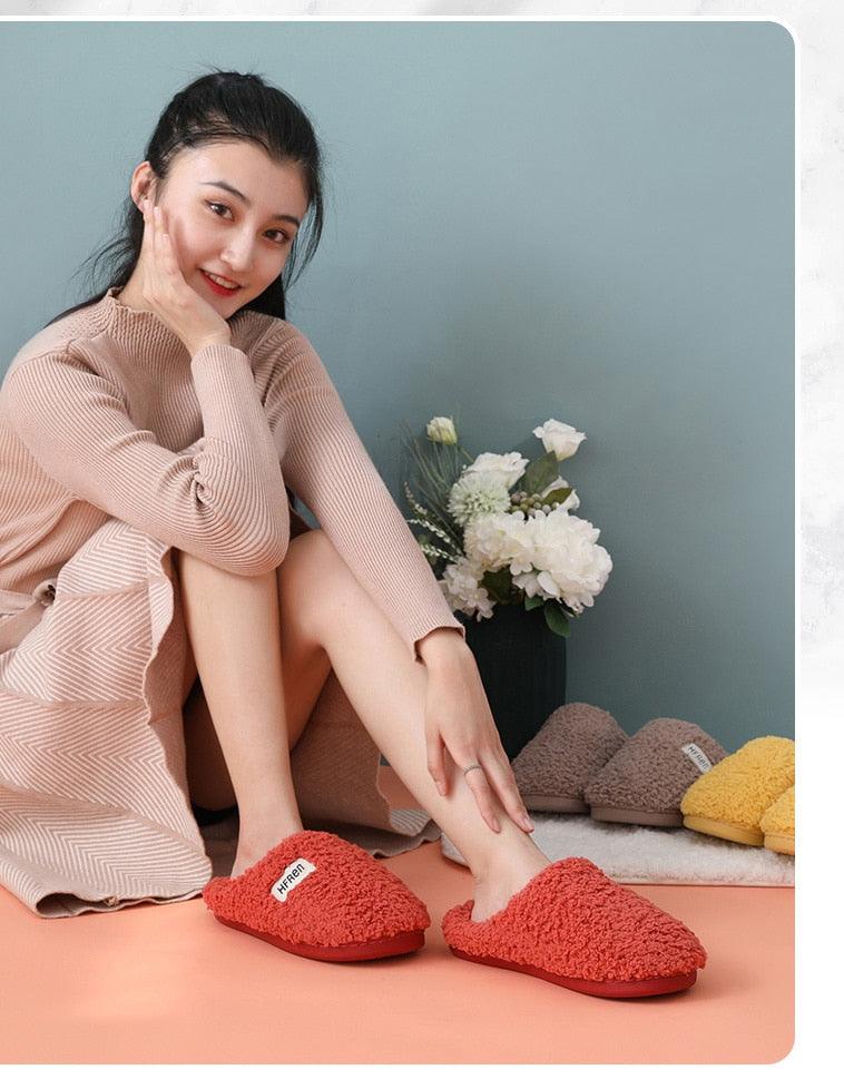 Unisex Winter Plush Memory Foam Slippers - Cozy Indoor Footwear