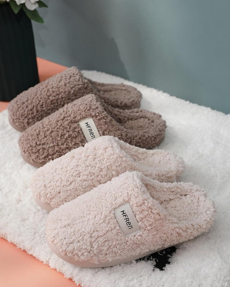 Unisex Winter Plush Memory Foam Slippers - Cozy Indoor Footwear