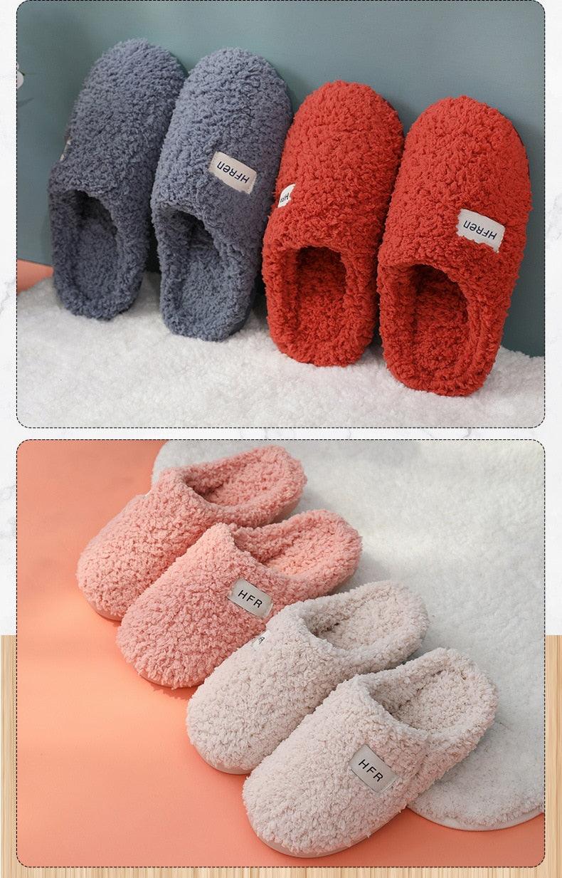Unisex Winter Plush Memory Foam Slippers - Cozy Indoor Footwear