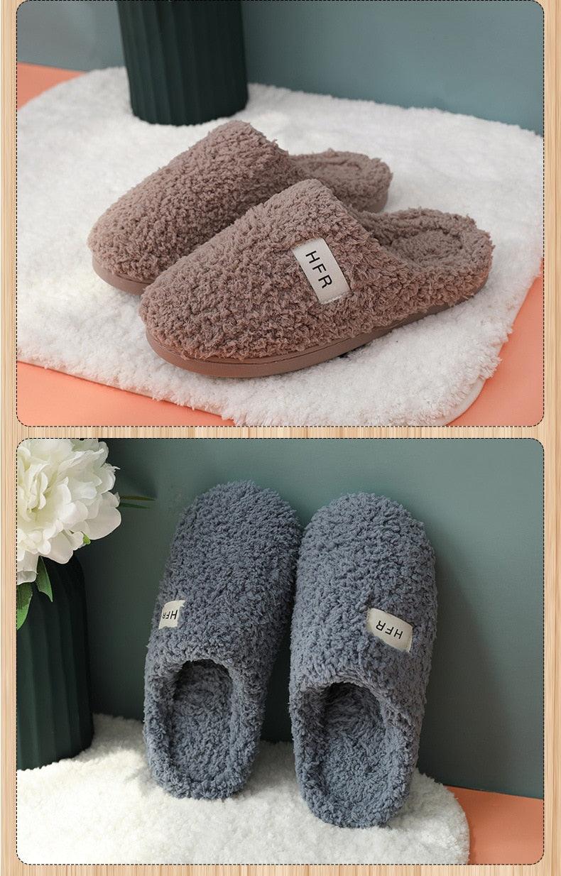 Unisex Winter Plush Memory Foam Slippers - Cozy Indoor Footwear