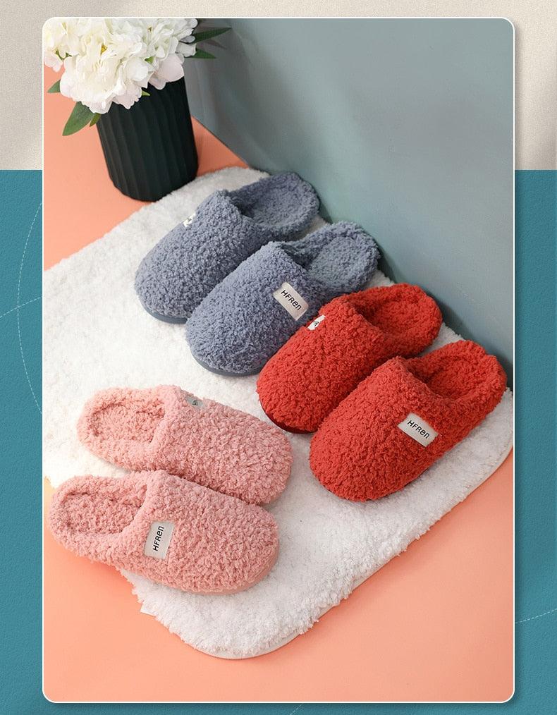 Unisex Winter Plush Memory Foam Slippers - Cozy Indoor Footwear
